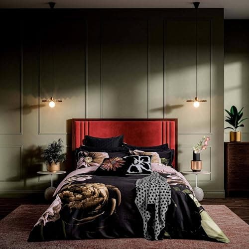 Image of Ted Baker Black Paper Floral 3 Piece Duvet Cover Set (Double 200 x 200cm)