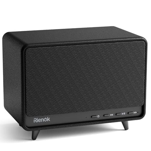 Image of RIENOK Home Bluetooth Speaker 40W Wireless Speaker Dual Pairing 24H Playtime AUX USB TF Card Up to 64G Bluetooth 5.3 with Tweeter & Woofer Handheld Design for Indoor Party Garden