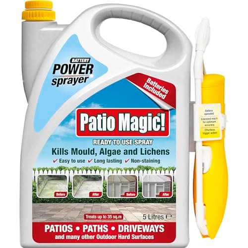 Image of Patio Magic! Battery Power Sprayer: Ideal for Patios, Paths and Driveways (Kills Algae and Lichens), 5 Litres (Package may vary)