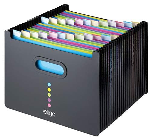Image of Snopake A4 Eligo 26-Part Landscape Desk Expander/Organiser - Black Pack of 1 Ref: 15860 - Amazon Exclusive