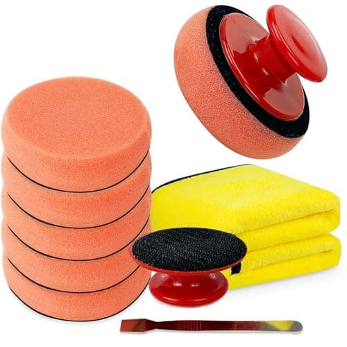 Image of 6 Pcs Polishing Pads, 90mm Buffing Pad and Waxing, Car Polishers and Buffers, Body Repair Buffing & Polishing Pads, Compound Sponge, with Towel, for Scraper