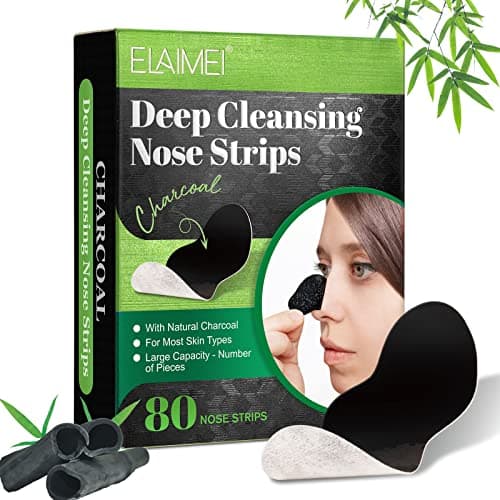 Image of Tiuedu Nose Strips, 80 Pcs Pore Strips for Blackheads, Nose Blackhead Remover Strips, Blackhead Removal Deep Cleansing Nose Pore Strips for Women Men, Pack Of 1, 24 count