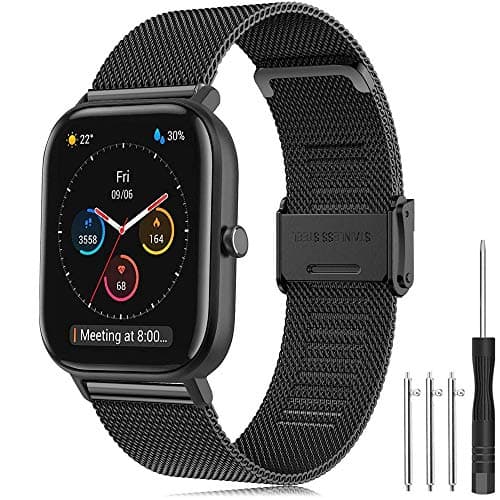 Image of Strap for Amazfit GTS Watch Strap, 20mm Stainless Steel Watch Band Metal Straps for Amazfit GTS 4 Mini, Amazfit GTS 4, Amazfit GTS 3, Amazfit GTS 2, Amazfit GTR 42mm, Amazfit Bip, Amazfit Bip U
