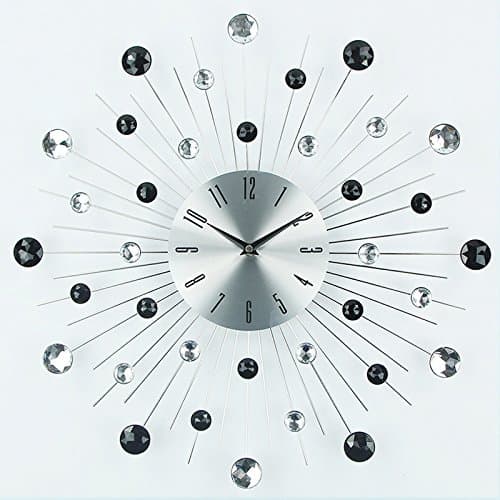 Image of Timelike Wall Clock Stylish Diamond Clock Large Silent Non-ticking Arabic Numera Wall Clocks Décor for Living Room, Bedroom, Kitchen, Home Decor (50cm/ 20inch