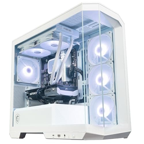 Image of ionz Gaming PC - MSI PBM, Ryzen 5 7600X, Nvidia RTX 5070 Ti OC, 32GB DDR5 RAM, 1TB NVMe SSD, 240mm AIO, Windows 11, 750W 80+ PSU MSI MAG PANO M100R PZ - White