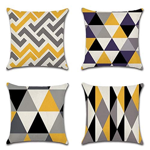 Image of CLVEDU 4Pack Pillow Covers Throw Pillow Case Cushion Covers Colorful Printed Throw Pillow Covers, Pillow Case Cushion for Home Couch Sofa Decorative, Gifts 45x45cm(Style3)
