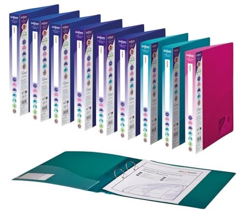 Image of Snopake A4 2 O-Ring 25 mm RingBinder – Electra Assorted [Pack of 10] Ref: 10165