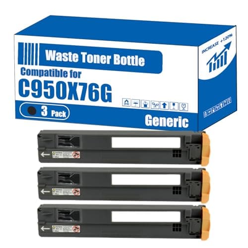 Image of Compatible for Lexmark C950X76G Waste Toner Bottle C950de X950 X950de X954de X950dhe X952 X952de Printers, High Yield 30000 Pages, Accurate Imaging Rich Colors (3 Pack Black)
