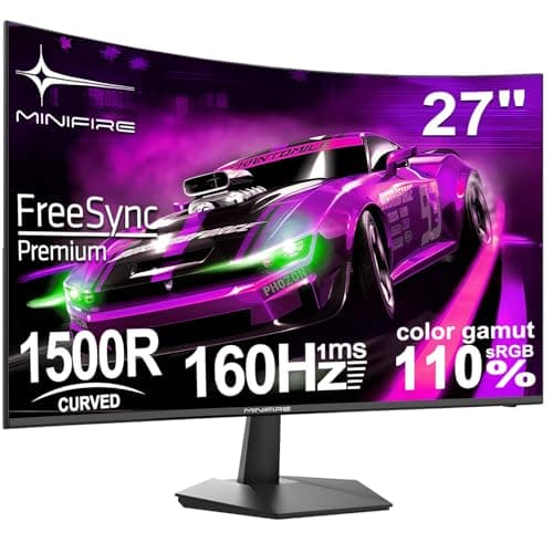 Image of Minifire 27 Inch Curved Gaming Monitor 160Hz, FHD 1920x1080, PC Screen with VA Panel 1500R, 1Ms GtG, sRGB130%, Computer Screen, VESA Compatible, Eye Care Adaptive Sync HDMI&DP Prots (MFG27C1L)