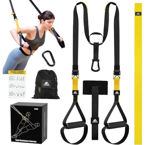 Image of flintronic Sling Trainer Set, Suspension Trainer System, Suspension Trainer Home Gym Equipment with Adjustable Door Anchor, Professional Gym Fitness Training Straps for Indoor & Outdoor