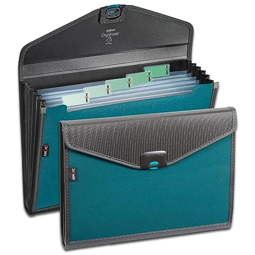 Image of Snopake A4 Zeon Turquoise 6-Part Expanding Organiser [Ref: 15893]