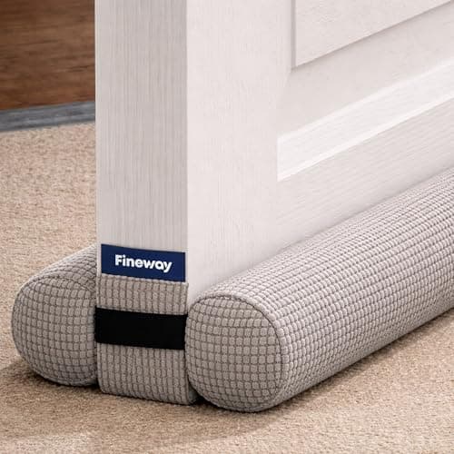 Image of Fineway Under Door Draught Excluder for Doors - 80cm Double-Sided Interior Door Draft Excluder for Doors, Cold Air and Noise & Wind Blocker - Fits Standard UK Doorframe - Pack of 1