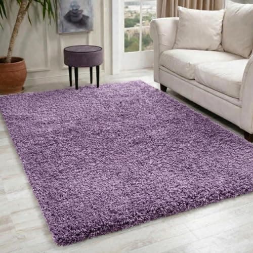 Image of Serdim Rugs Living Room Shaggy Area Rugs LILAC 120x170cm(4'x5'6)