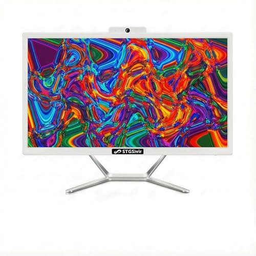 Image of STGsivir All-in-one PC Desktop Computer, 21.5" FHD Display, Core i5 up to 3.6GHz, 16GB RAM, 512GB SSD, WiFi, Bluetooth 5.0, Windows11 Pro, White, for Office & Entertainment