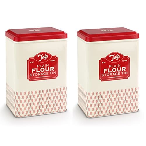 Image of Tala Originals Plain Flour Storage Tin Vintage Design (Pack of 2)