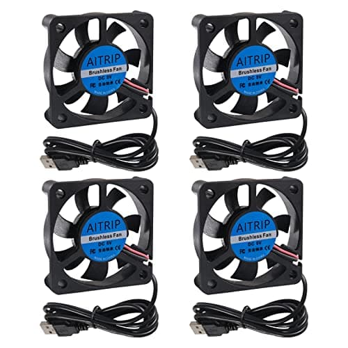 Image of 50mm Fan 5V USB Brushless DC Cooling Fan, 4 Pack Speed 4200 RPM Fan for Small Appliances Series Replacement (4 PCS 5010 5V USB)