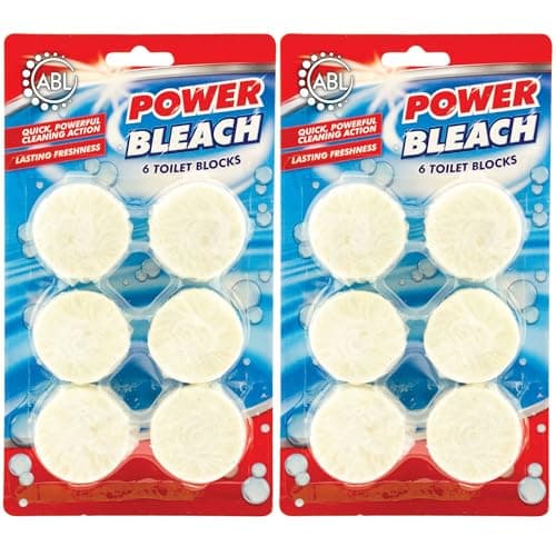 Image of Power Bleach Toilet Blocks, Cistern Blocks, Bleach Toilet Tablets 2 X 6 Pack