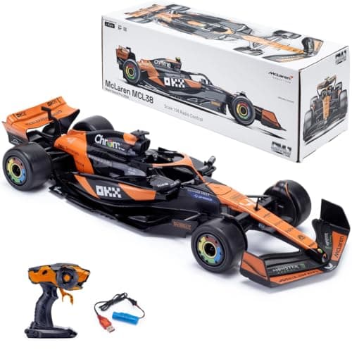 Image of McLaren F1 RC Car MCL38 (1:14 Scale) 2.4GHz Officially Licensed Racing Toy – Lando Norris & Oscar Piastri | Formula 1 Drive To Survive | Includes Rechargeable Battery & USB Charging Cable