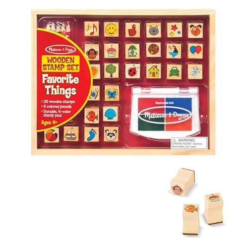 Image of Melissa & Doug 19362 Favourite Things Stamp Set | Arts & Crafts | Stamp Set | 4+ | Gift for Boy or Girl, Multicolor, 26.5 cm H x 20.9 cm W x 4 cm