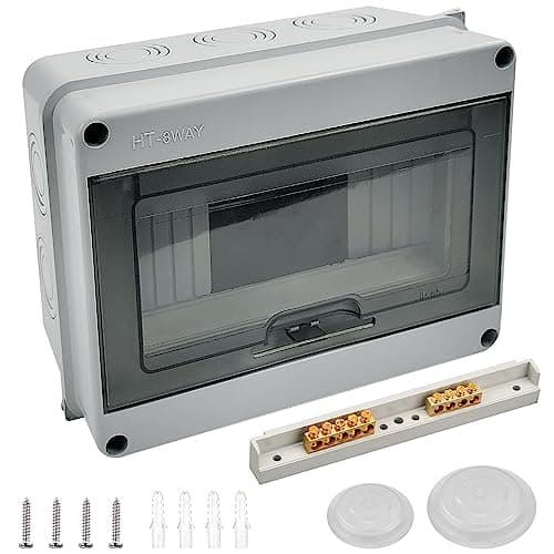 Image of 8 Way Consumer Unit, DIN Rail Box With Terminals, IP65 Electrical Enclosure, Waterproof Transparent Window Consumer Unit, Consumer Circuit Breaker Box