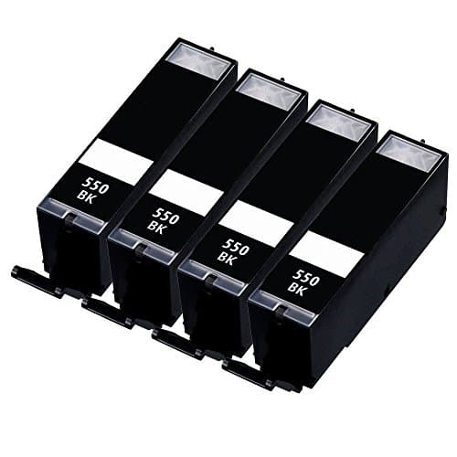 Image of 4 Black Compatible with Canon PGI-550PGBk Printer Ink Cartridge compatible with Canon Pixma iP7250, iP8750, iX6850, MG5450, MG5550, MG5650, MG6350, MG6450, MG6650, MG7150, MG7550, MX725, MX925