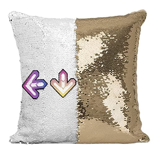 Image of Fabulous Sequin Cushion Cover Gold Dance Arrow Keyboard Arcade Games Dance Retro Gaming Japan