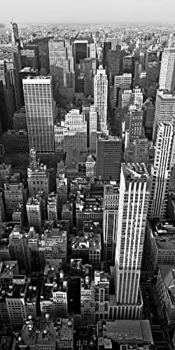 Image of CANVAS-FRAMED-with-AMERICAN-BOX Skyscrapers in Manhattan II Ratsenskiy Vadim - Photography vertical Art print Skyscrapers in Manhattan II Floating frame 54_X_26_in