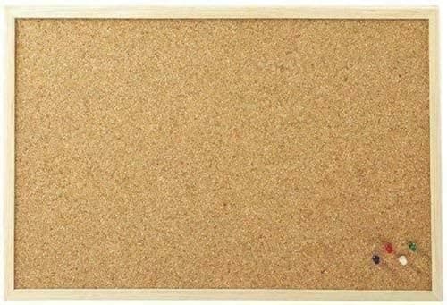 Image of Cork Board Pin Notice Office Memo School with Push Pins Board Requisite Needs Wooden Natural Frame Board (60CM x 90CM)