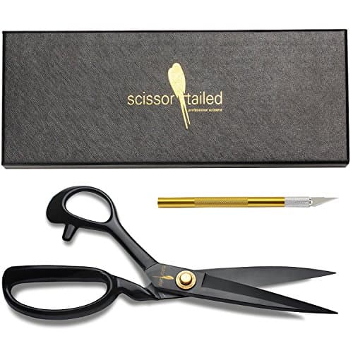 Image of Professional Tailor Scissors 8 Inch for Cutting Fabric Heavy Duty Scissors for Leather Cutting Industrial Sharp Sewing Shears for Home Office Artists Dressmakers
