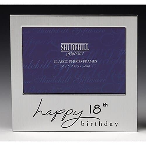Image of Shudehill 5" x 3" Happy 18th Photo Frame Birthday Occasion Gifts 72218, Metal, Silver,Photo Size 5" x 3.5"