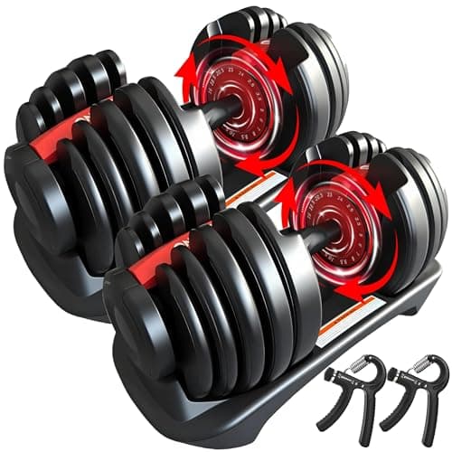 Image of HAKENO 2 x 24 kg / 40 kg Adjustable Dumbbells 15 in 1 Dumbbell Set Adjustable Space-saving Dumbbells, Strength Training and Home Training Variable Weights Space Saving (24-40 kg)