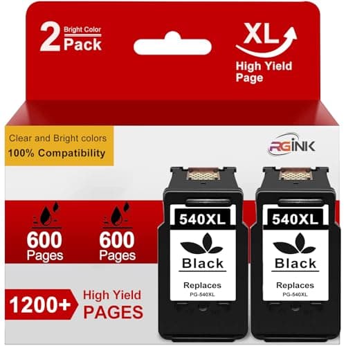Image of PG-540XL 540XL Black Ink Cartridges Replacement for Canon 540 Ink Cartridges XL PG-540 PG540XL Compatible with Pixma MG3650S MG4250 MG3150 MG3250 MG3550 MG3600 MG3650 TS5150 TS5151 MX475 (2 Black)