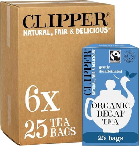Image of Clipper Organic Everyday Decaf Tea Bags | Natural, Unbleached, Plant-Based Biodegradable & Non GM Black Tea Bags | Eco Conscious & Fair Trade Tea | Individually Wrapped with String & Tag (150 Teabags)
