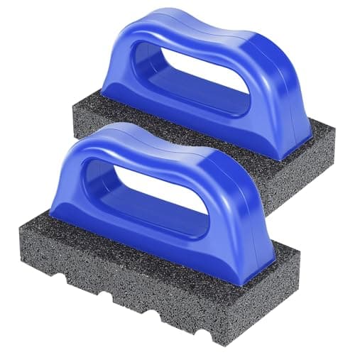 Image of 2 Pcs Rub Brick with Handle Concrete 20 Grit Masonry Tools Smoothing Cleaning Removing Marks Tool
