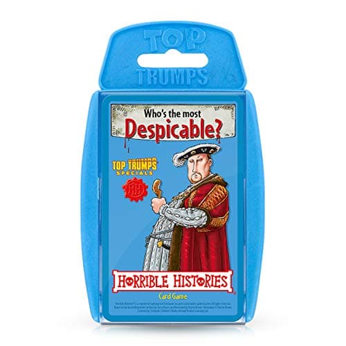 Image of Top Trumps Horrible Histories Specials Card Game, play with history’s most despicable from King Henry VIII, Cleopatra VII and Alexander the Great, gift for ages 6 plus