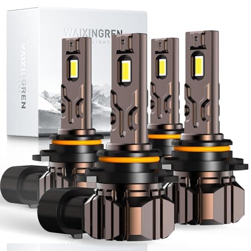 Image of WAIXINGREN 9005 9006 Led Headlight Bulbs, 6500K Cool White, 120W 52000LM HB4 HB3 Led Headlight Bulb with Fan, No Adapter Required, Plug and Play Easy Installation, Pack of 4 (9005+9006)