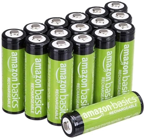 Image of Amazon Basics 16-Pack Rechargeable AA NiMH Batteries, 2000 mAh, 1.2V, Recharge up to 1000x Times, Pre-Charged