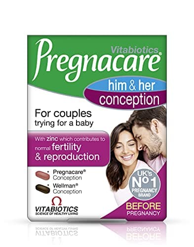 Image of Pregnacare Conception Support for Couples - Pregnancy Vitamins - UK's No.1 Pregnancy Brand. Greater Prenatal Care for Women, Supplement with Added Omega-3 DHA for Normal Brain and Eye Development