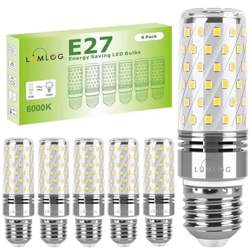 Image of Lumlog E27 LED Bulbs Cool White 10W 6000K, E27 Edison Screw Light Bulbs, 100W Incandescent Equivalent, 1700LM Non-Dimmable Corn Light for Home Lighting, 220-240V, Pack of 6[Energy Class C]