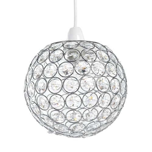Image of Innoteck Compact Acrylic Spherical Pendant Lampshade - for Dinning Living Room Bedroom Home Restaurants Office Bar Café Lighting Decoration - Chrome