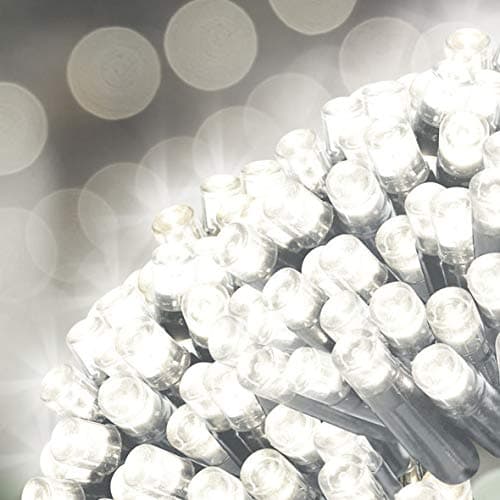 Image of GardenKraft 15410 100 Bright White Solar Powered Outdoor LED String Lights / 9.9m Coverage / IP44 Weatherproof / Auto-On / Garden, Weddings, BBQs, Parties