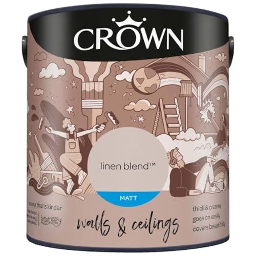 Image of DRW Linen Blend Matt Emulsion Paint 2.5L | Interior Wall and Ceiling Paint | Smooth Flat Matt Finish | Durable Everyday Room Paint for Living Room Bedroom Hallway and Dining Room