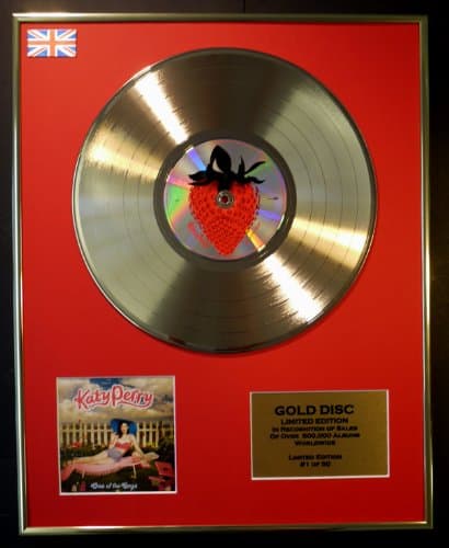 Image of Katy Perry Cd Gold Disc Record Limited Edition/One Of The Boys