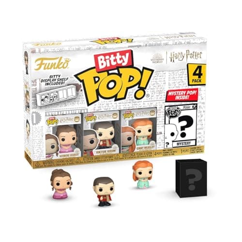 Image of Funko Bitty POP! 4 Pack: Harry Potter - Hermione Granger, Viktor Krum, Ginny Weasley (Yule Ball), Mystery Mini Figure - Styles may vary - 0.9 inch (2.2 cm) Collectable - Gift Idea - Cake Topper