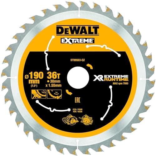 Image of Dewalt XR Extreme Runtime SAEGE Sheets Hand Circular Saw 190 x 30 mm Pack of 1 DT99563 36 WZ/FZ/qz