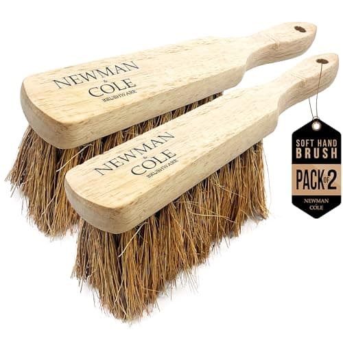 Image of Newman and Cole Natural Wooden Hand Brushes - Choose from Hard Stiff Bristle Brush or Soft Brush with Natural or Synthetic Bristles (2 x Coco Soft Hand Brush)