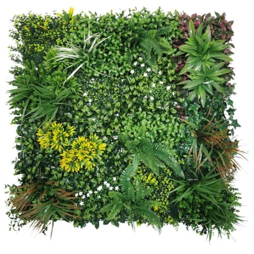 Image of Artificial Plant Flower Living Wall Panels Realistic- Indoor/Outdoor - 1m x 1m - Home, Garden, Office, Cafe, Shop, Salon, Wedding