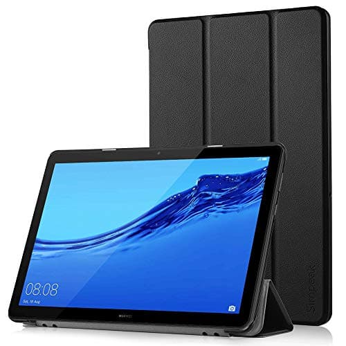Image of Simpeak Case Compatible with Huawei MediaPad T5 10.1, Slim Stand Smart PU Cover Replacement for Huawei Mediapad T5 2018,10 inch Black