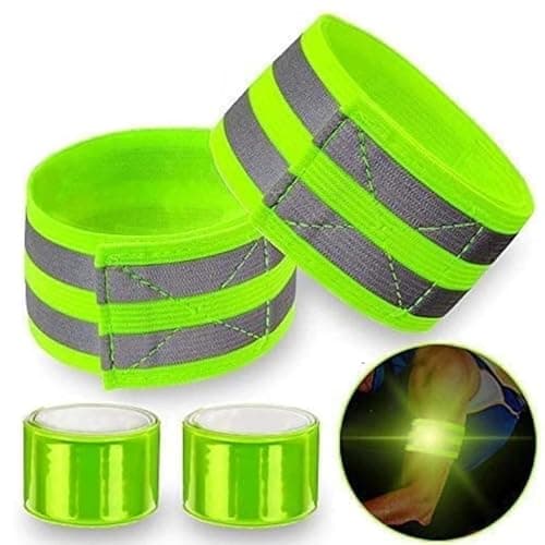 Image of R&B Sports & Leisure Four Reflective Running Armbands, High Visibility Arm Bands & Ankle Bands, Reflective Running Gear, High Vis Bands Women Men Kids