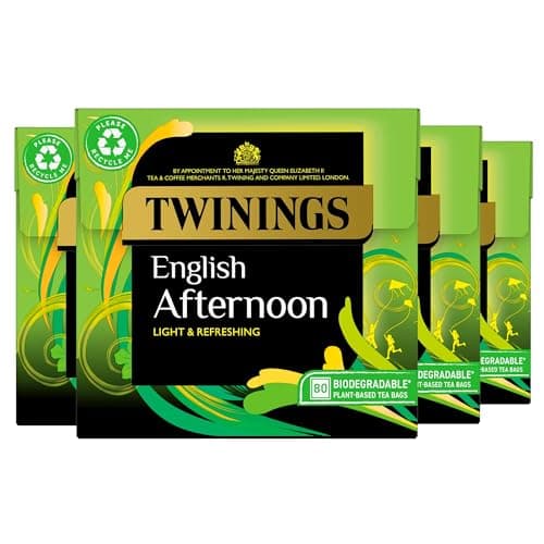 Image of Twinings English Afternoon Tea | Light, Delicate & Refreshing Black Tea | Multipack Bulk Buy, 320 (4 x 80) Biodegradable Tea Bags